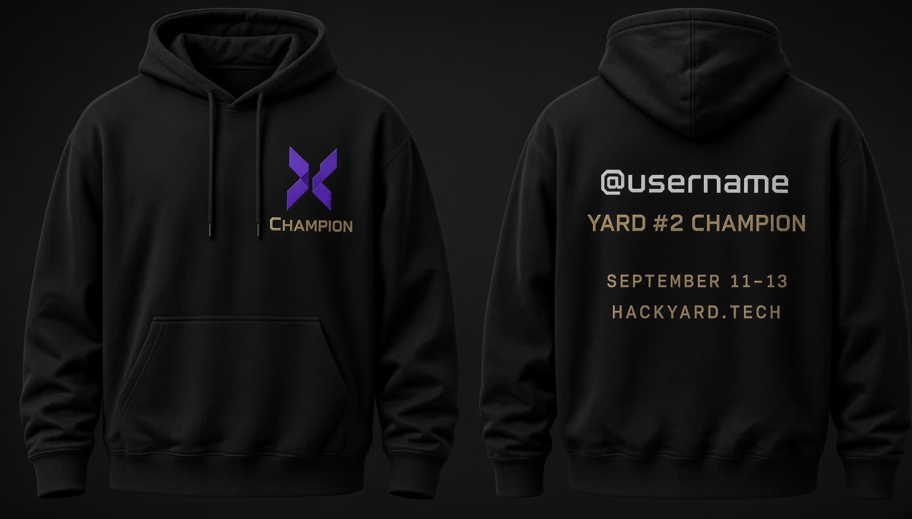 A custom Hackyard champion hoodie